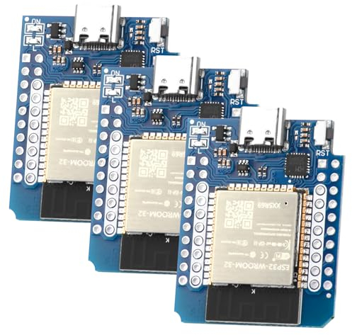 3 Piezas Mini Placa de Desarrollo para ESP32 NodeMCU WiFi Bluetooth Placa de Desarrollo CH9102F Chip Compatible con Arduino IDE