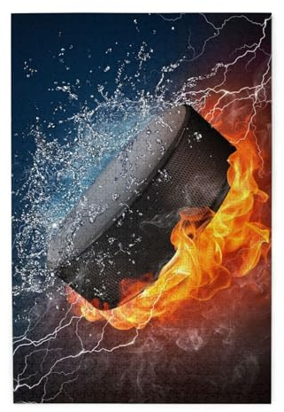 Eishockey-Druck-Puzzle, 1000 Teile, Holz-Puzzle, personalisiertes Puzzle, Familienspiel
