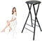 60cm Rückenfrei Klappbarer Barhocker, Frühstückshocker für Erwachsene, Hochstuhl für Küche Garten Bistro Zuhause, Schwarz (Size : Set of 1)