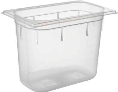METRO Professional Cubeta GN 1/4, 200 mm, polipropileno, contenedores de alimentos gastronorm, ideal para la gastronomía, para servir, apilable, transparente