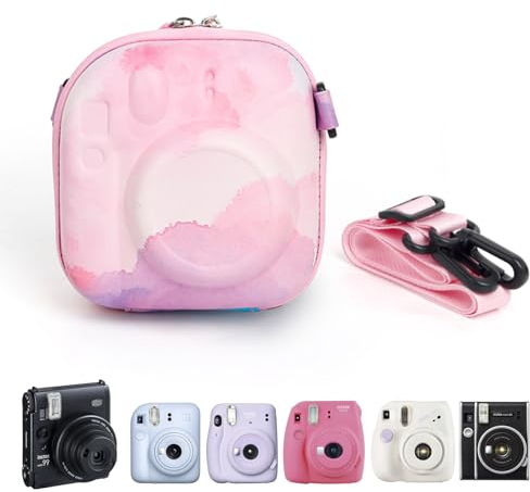 HIYQIN Harte Eva-Kamera-Aufbewahrungstasche Kompatibel mit Fujifilm Instax Mini 12/11/9/8/7+/90/99/40, Bunte Schützende Tragetasche mit Schultergurt - MHYD