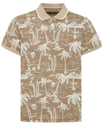 Blend BHPolo Herren Poloshirt Shirt mit Umlegekragen Knöpfen 100% Baumwolle Regular fit, Größe:3XL, Farbe:Crockery (161104)