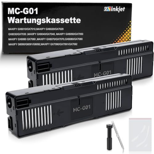 Osinkjet MC-G01 Wartungskassette Kompatibel mit Canon Maxify GX6050 GX7050, Wartungspatrone MC G01 für Maxify GX6010 GX7010 GX6020 GX7020 GX6030 GX7030 GX6040 GX7040 GX6060 GX7060 GX6070(#4628C001)