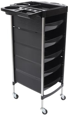JMORCO Küchenwagen Beauty Salon Trolley Hair Spa Rolling Friseur Lagerung Warenkorb Schubladen(Black)