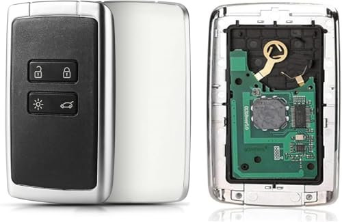ProPlip Carte Clé complète électronique à Programmer pour Renault Espace 5 Megane 4 Scenic 4 Talisman Kadjar Zoe Clio 5 Koleos 2 Captur 2 Trafic 3 Duster Télécommande 433 MHz Capot Blanc