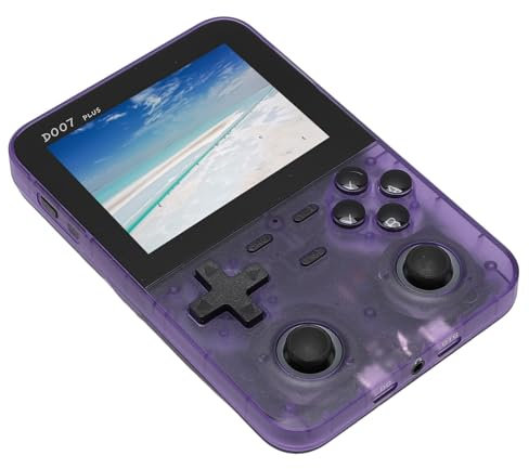 D007 Retro Handheld Game Console, 640x480 3.5 Inch IPS Screen, 2500mAh Portable Pocket Video Game Console, Supports 9 Mainstream Emulator, Built in 64GB SD Card (Transparent