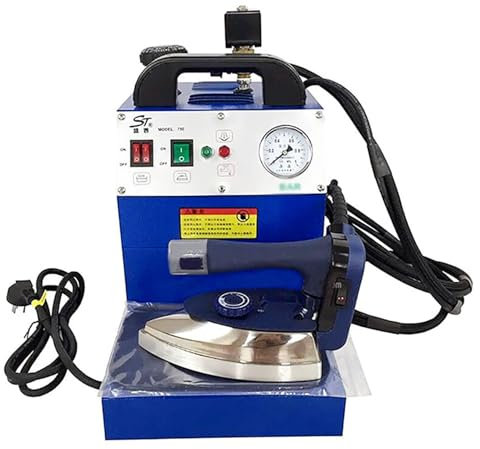 ZHIXUMM Plancha De Vapor Industrial De 1600 W, Plancha EléCtrica para Cortinas, EstacióN De Planchado Profesional, con ManóMetro Y Tiendas De Cortinas - Planchado Comercial