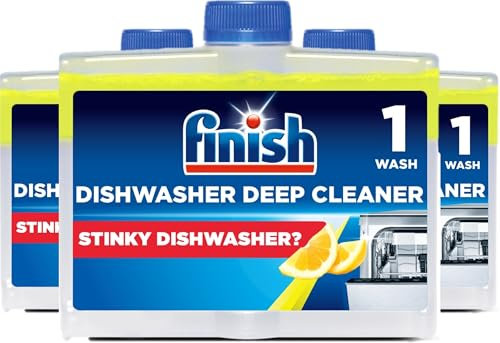 Finish Dishwasher Machine Cleaner, Lemon, Pack of 3, 250ml Each,Deep Cleans and Helps to prolong life of your dishwasher