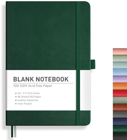 RETTACY Blank Notebook -Dark Green