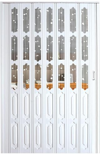 Porte de Grange coulissante Pliante en PVC et Acrylique pour Garde-Manger de Cuisine 36 x 80 Pouces Porte intérieure Pliante Multiple pour Chambre à Coucher Salle de Bain Légère et Durable F