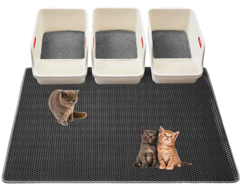Cat Litter Mats-Extra Large 47''x36'' Litter Trapping Mat for Cat-XXL Litter box Matt for Floor-2 Layer Catcher Rug for Pet kitty Litterbox-Waterproof Urine Proof,Non-Slip