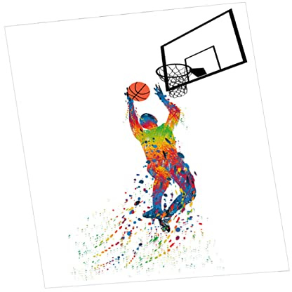 DIYEAH Wandtattoos Abnehmbar Basketball für Heimdekoration Wandsticker Selbstklebend PVC Wand Hintergrundaufkleber 2 für Schlafzimmer