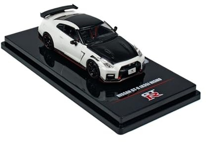 Modellauto Im Maßstab 1:64 Für Nissan GTR R35 NISMO Weiß Auto Schwarz Abdeckung Legierung Auto Modell Metall Kleine Maßstab Sammlung Für Die Sammlung
