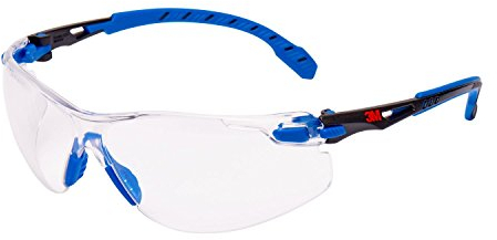 3M Solus Occhiali di sicurezza, montatura blu/nera, Scotchgard Anti-Fog, lenti trasparenti, S1101SGAF-EU