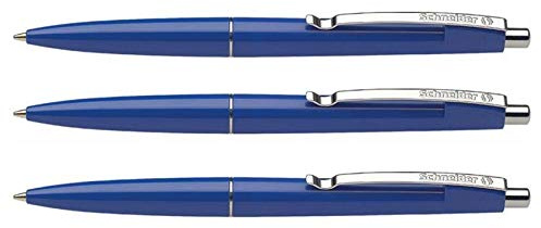 SCHNEIDER 3 Stück Kugelschreiber Office blau mittlere Spitze blau