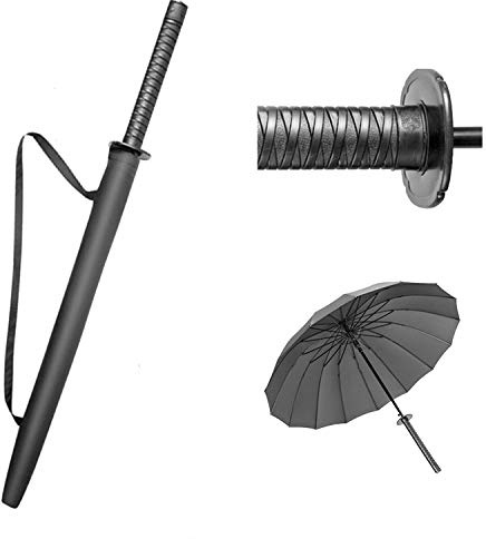 Hanamaki Samurai Japonais Et Ninja - Katana Umbrella Grande Taille - Noir