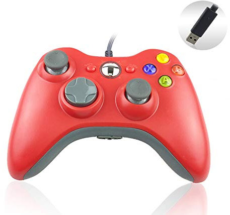 Manette de Jeu Xbox 360 pour PC Gamepad USB Filaire épaules Boutons Manette de Jeu Joypad