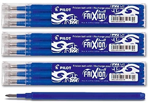 Pilot FriXion Ball Tintenroller 0,7 Ersatzminen Nachfüllminen (10er Set, Blau)