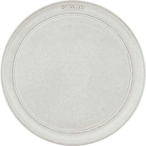 STAUB Dining Line Teller flach 22 cm, Keramik, Weisser Trüffel kratzfest spülmaschinengeeignet