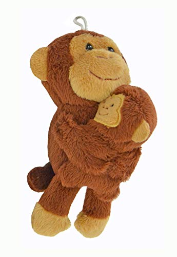 Kögler 27001 - Niedliches Duo Affenmutter mit Baby als Schlüsselanhänger, ca. 13 cm groß, ideal für den Schlüsselbund, den Ranzen oder als Glücksbringer