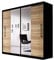 Armoire coulissante Nico 203 cm – 2 Portes avec Miroir et Tringle – penderie Moderne avec Grand Espace de Rangement pour Chambre ou entrée (Noir + Sonoma)