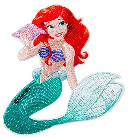 Mono Quick Disney Prinzessinnen Applikationen, Bügelbild Patches Arielle Vaiana Mulan Belle UVM. (14090 - Arielle)
