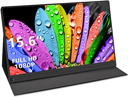 UPERFECT Portable Monitor, 15.6 Portable Monitor, 1920×1080 Full HD IPS USB C Monitor with Standard HDMI, Type C, OTG, and VESA Hole for Laptop PC Phone Xbox PS4
