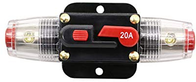 Asudaro Disjoncteur de voiture DC 12V-24V porte-fusible de disjoncteur, Interrupteur de réinitialisation manuelle Fusible audio voiture Bloc de fusibles en ligne pour la protection du système 20-100A