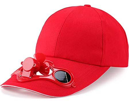 XuHang Adult Kid Summer Solar Panel Powered Cooling Fan Baseball Cap Sport Camping Hiking Snapback Peaked Sun Visor Hat for Hiking Outdoor Sports Xmas Gift