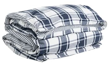 GANT Flannel Check Bettdeckenbezug einzeln Farbe Marine Größe 135x200cm kariert Baumwolle Winterbettwäsche
