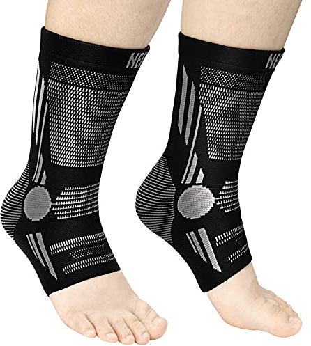 NEENCA Professionelle Knöchelbandage, Kompressions-Fußbandage (Paar), Sprunggelenkbandage für Stabilität. Knöchelstütze für Achillessehnenentzündung,Plantarfasziitis,Gelenkschmerzen,Fersensporn, Sport