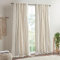 INK+IVY Imani 100% Cotton SINGLE PANEL Curtain Tufted Chenille Stripe Geometric Print Mid-Century Look Rod Pocket Top Drape for Living Room, Privacy Window Treatment for Bedroom, 50 x 84, Ivory