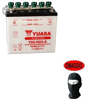 Compatible avec Ducati GTS 900 1975-1979 Batterie DÉJÀ PRÊTE À l'emploi YUASA Y60-N24-A 12V/28AH SPÉCIFIQUE pour Moto Scooter Batteries DÉMARRAGE Moteur