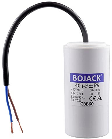 BOJACK 40 uF 450 V AC CBB60 SH Motor Run Capacitor ESR 0.2 Wire Lead Start Capacitor