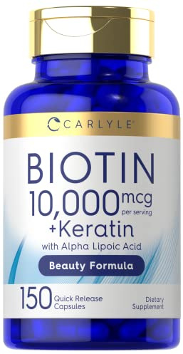 Carlyle Biotin 10000mcg | 150 Capsules | Beauty Formula with Keratin
