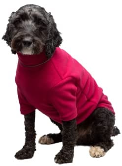 Fleece Dog Jumper Puppy Jacket Winter Coat XS, S, M, L, XL Pet Clothes Rydale 18 Colours (Large, Ruby)