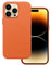Docco Jette entworfen für iPhone 14 Pro Lederhülle, Handgefertigte Echtlederhülle für iPhone 14 Pro, integrierte Magnete für MagSafe Aufladung-Orange