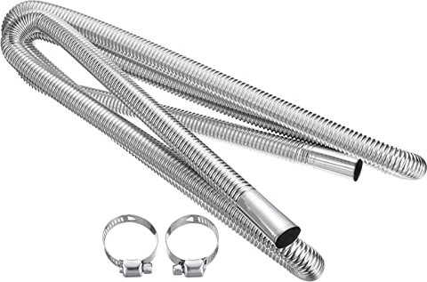 Tubo di scarico in acciaio inox da 25 mm con 2 clip in acciaio inox, tubo di scarico flessibile per , tubo di scarico per (250 cm)