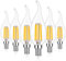 Genixgreen E14 LED Light Bulb,Dimmable Candle Bulb Small Screw Edison Bulbs SES 60W-80W Equivalent 6.5W Retro Style Filament Decorative Bulb,Warm White 2700K,806LM,Clear Glass-6 Pack
