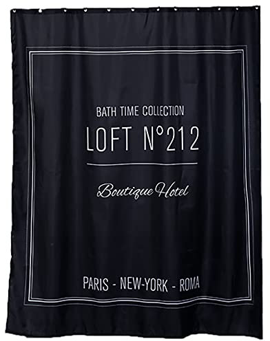 Tendance - Polyester-duschvorhang 180x200 cm - neo Retro schwarz