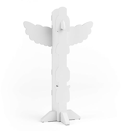 FOLDZILLA XXL Wurfspiel Totem aus Pappe für Kinder 1,77m hoch - Geschicklichkeitsspiel Bewegungsspiel Totempfahl weiß zum Bemalen und Bekleben