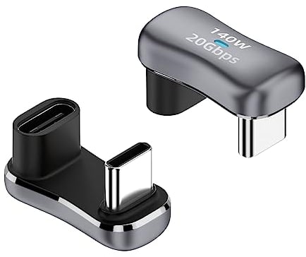Duttek 180 Grad USB Typ C Adapter, 2 Stück, U-förmiger C Stecker auf C Buchse, Extender Anschluss, 20Gbps, Unterstützt 4K@60Hz Video für Steam Deck, Switch
