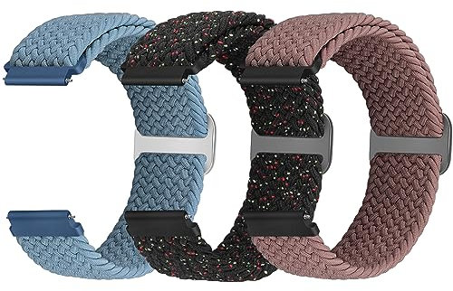 22mm Braided Strap Quick Release Compatible with Samsung Galaxy Watch 3 45mm/Galaxy Watch 46mm/Gear S3 Frontier/Garmin Venu 3/2/Vivoactive 4/Forerunner 570(47mm)/Amazfit Bip 6/Bip 5/GTR 4/3/2/Balance
