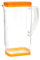 Plastic Pitcher Jug with Lid 2000ml Fridge Door Clear Carafe Water Iced Tea Juice Lemonade Cocktail Beverage Cold Drinks Non Drip Pouring Spout Jugs for Kitchen Dining Table Refillable (Orange)