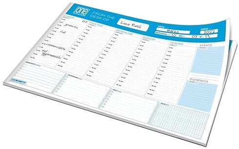 Blasetti - Planning Settimanale da Tavolo 60 Fogli - Formato Grande A3 - Misure 42 x 30 cm - Planner Sottomano - Organizer a Strappo - Perpetuo Senza Data Carta Bianca Made in Italy
