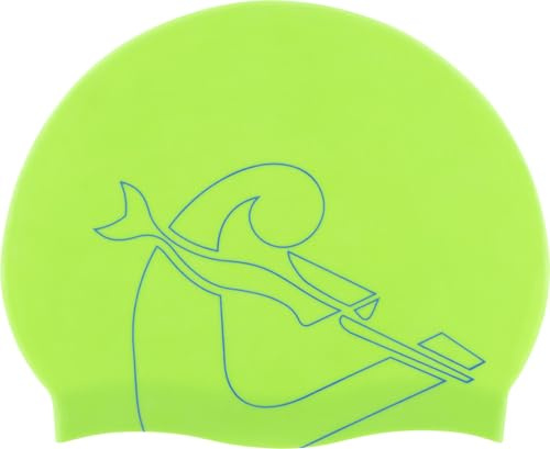 CRESSI Ricky Jr Swim Cap 1X Junior - Cuffia Junior per il Nuoto, Lime/Blu, Taglia Unica
