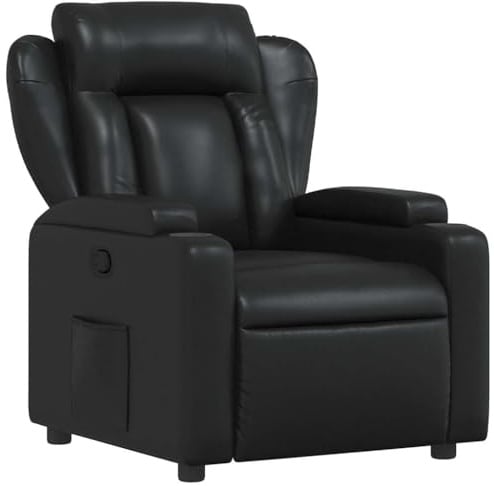 vidaXL Sillón reclinable de Piel sintética Negra