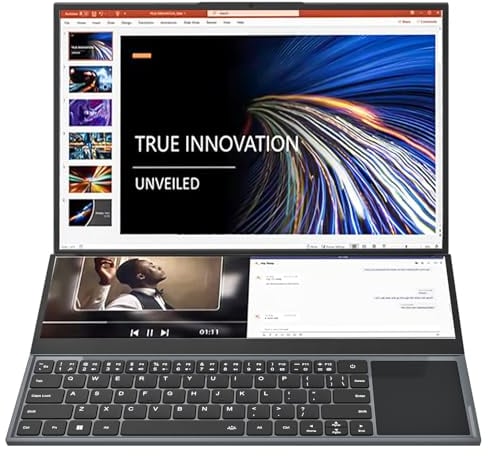 Windows 11 Gaming Laptop Dual Screen 16 Inch IPS + 14 Touch Intel i9-10885H Slim Notebook PC Gamer Computer, 64GB RAM 2TB SSD