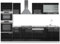 Vicco Küchenzeile R-Line, Schwarz Hochglanz/Weiß, 300 cm mit Hochschrank, ohne Arbeitsplatte
