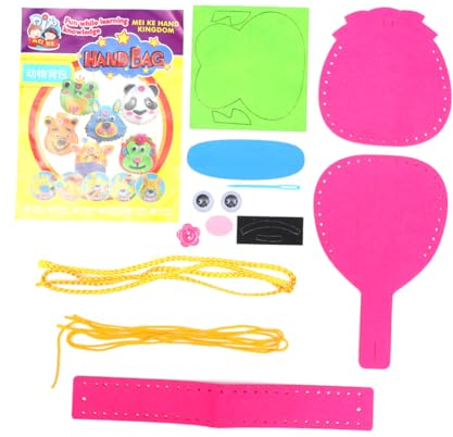 UPKOCH 3 Satz Tasche aus Vliesstoff selber machen DIY Bastelset nähen lernen Nähspielzeug für Kinder Taschenmaterial Kinder DIY Cartoon-Tasche Rucksack Tragetasche